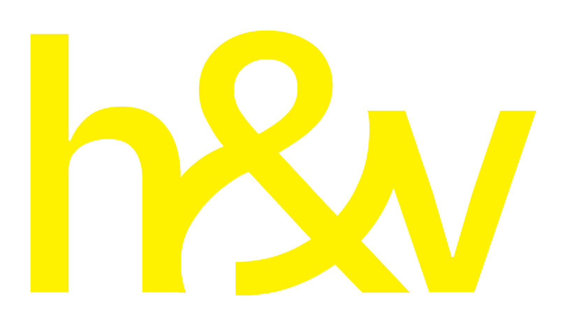 Yellow H&W logo on white background.